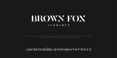 Custom font aplhabet ABC word, name is BROWN FOX vector