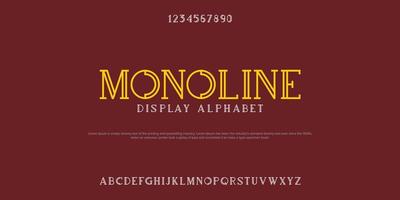 Monoline Simple classic design font vector illustration of alphabet letters.