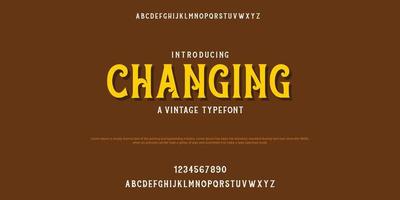 CHANGING Elegant vintage typography. Modern design typeface. vector