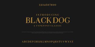 blackdog classic elegante conjunto de fuentes diseño de ilustración vectorial de conjunto de fuentes. vector