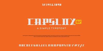 CAPSLOX 02 Retro simple font. Alphabetical design typeface. vector