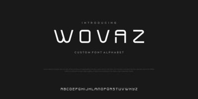 wovas sport modern future negrita alfabeto fuente. tipografía fuentes de estilo urbano para tecnología, digital, logotipo de película estilo negrita. ilustración vectorial vector