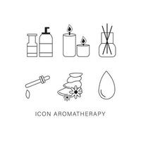 flat illustration of icon and aromatherapy used for print, app, web, advertising, etc vector