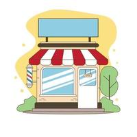 flat illustration of barbershop and market used for print, app, web, advertising, etc vector