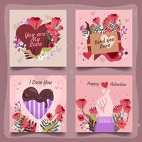 Set of Valentine Card Concept