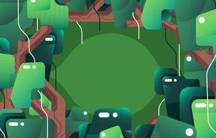 Green Trees Jungle Concept vector