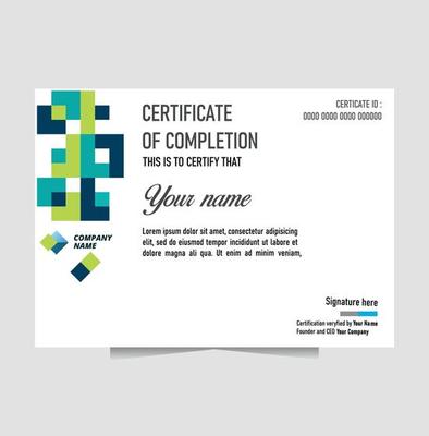 certificate of completion vector template