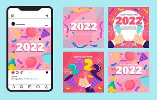 publicación de la historia de las redes sociales para feliz año nuevo vector