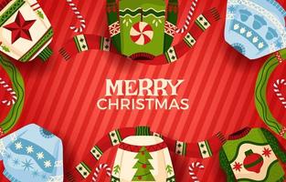 Ugly Sweater in Christmas Concept vector