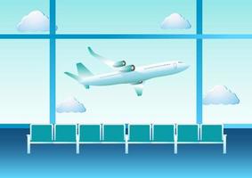aeropuerto y aviones de viaje vector illustration
