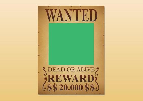 Wanted poster. Vintage wanted poster template. Mockup poster