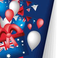 australia flags and balloons vector