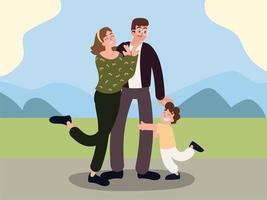 family together in the park vector