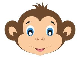 Icon of Cute Monkey Face. Animals. Vector of Cute Monkey Face
