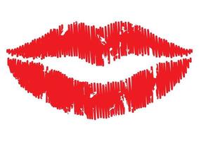 Retro Vintage Red Lips. Vector Illustration of Kissing lips. Concept for Valentine's Day