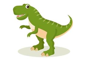 Personaje de dinosaurio de dibujos animados aislado sobre fondo blanco. vector