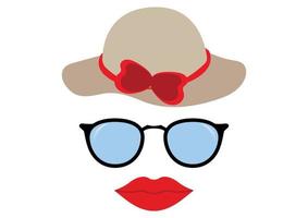 Set of Carnival Objects. Event Masks. Hat, Glasses, Lips vector