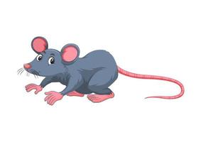 Little mouse isolated on white background. Cute little rat vector