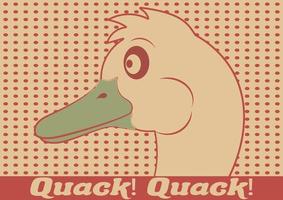 Quack he Crazy Duck. Retro Duck vector