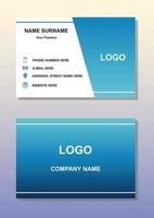 Modern business card template. Gradient Blue and white business card template - Vector gradient business card template