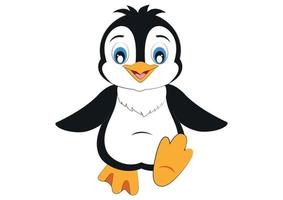lindo pingüino está caminando. pingüino de dibujos animados vector
