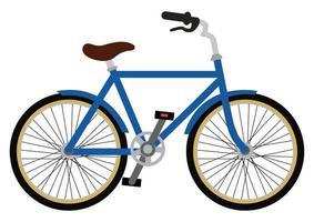 Blue City bicycle vector illustration. Bike isolated on white background