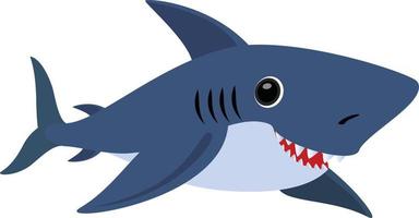 Cartoon Shark. Vector Illustration of Shark. Clipart Shark