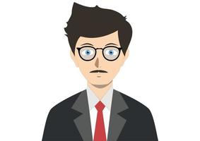 Elegant man with glasses, suit and tie vector