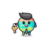 cute bath bombs as a real estate agent mascot vector