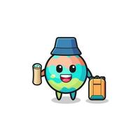 bath bombs mascot character as hiker vector