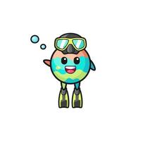 the bath bombs diver cartoon character vector