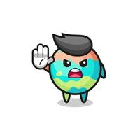 bath bombs character doing stop gesture vector