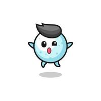 snow ball character is jumping gesture vector