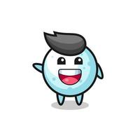 happy snow ball cute mascot character vector