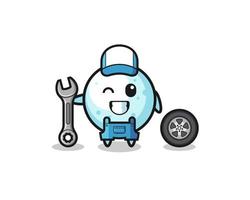 the snow ball character as a mechanic mascot vector
