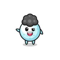 snow ball character as the afro boy vector