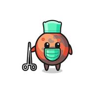 surgeon mars mascot character vector