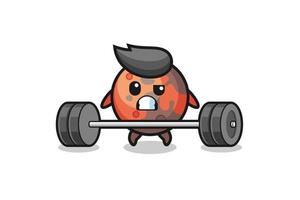 cartoon of mars lifting a barbell vector