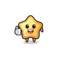 star mascot doing thumbs up gesture vector