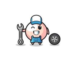 the meatbun character as a mechanic mascot vector