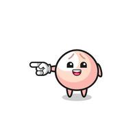 meatbun cartoon with pointing left gesture vector