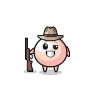 meatbun hunter mascot holding a gun vector