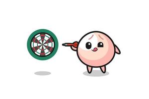 cute meatbun is playing dart vector