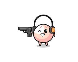 illustration of meatbun cartoon doing shooting range vector