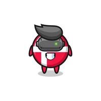 cute denmark flag using VR headset vector