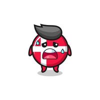 the fatigue cartoon of denmark flag vector