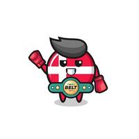 denmark flag boxer mascot character vector