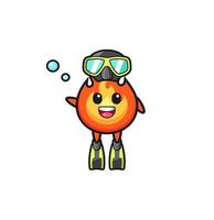 the fire diver cartoon character vector