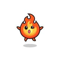 fire character is jumping gesture vector