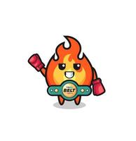 fire boxer mascot character vector
